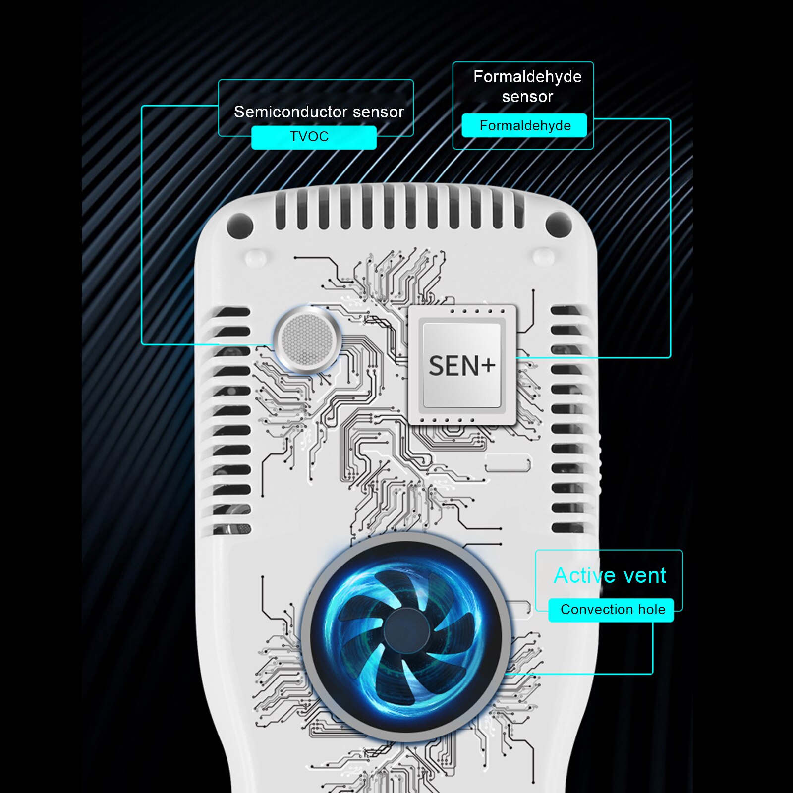 Multifunctional Air Monitor LCD Digital Analyzer Formaldehyde Accurate HCHO TVOC 3D Convection Detector Meter AQI Tester