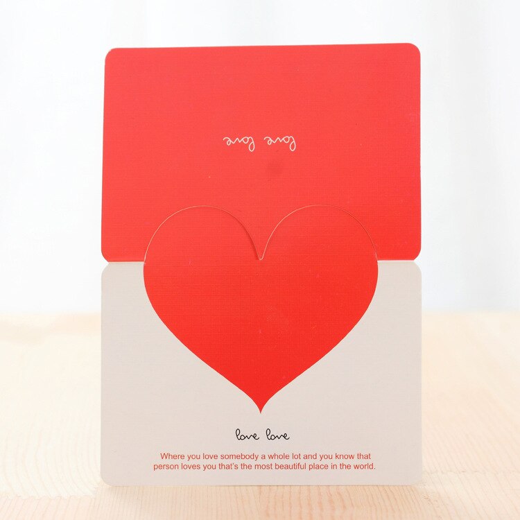 Mix Color Love Heart Shape Greeting Card Foldable Envelope Birthday Wedding Party Blessing Valentine Happy Xmas Stationery