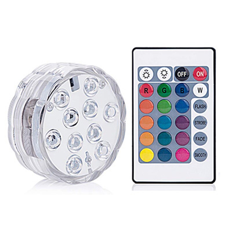 Lámpara sumergible de luz subacuática con Control remoto, decoración con batería, multifunción, a todo Color, sumergible, resistente al agua: 1 lamp 1controller