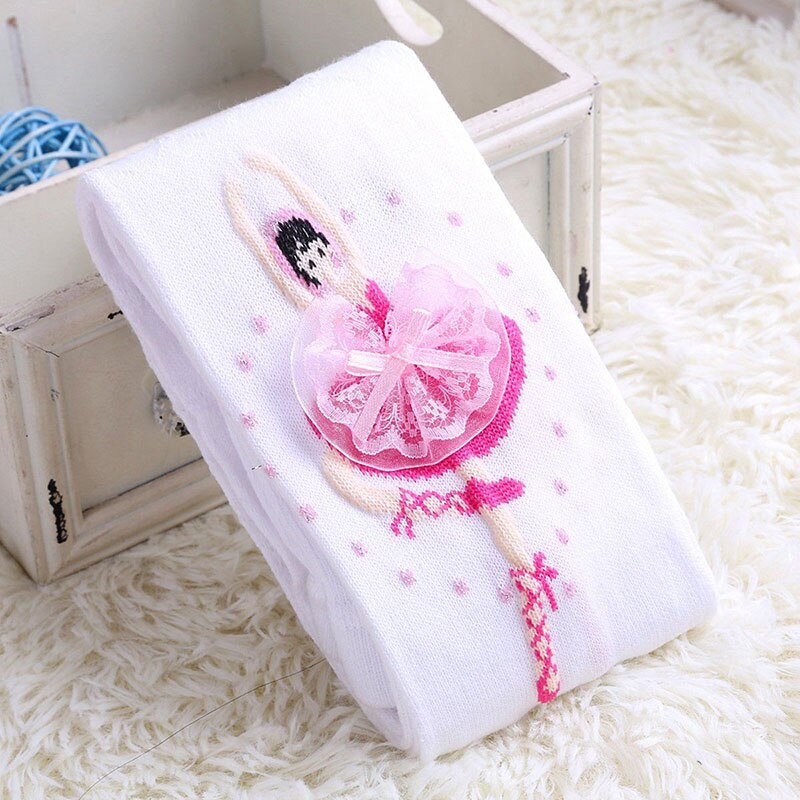 Rajstopy dziewczęce 2020 jesienne dziecięce rajstopy bawełniane śliczne rajstopy z miękkiej dzianiny dla dziewczynki niemowlę maluch pończocha odzież dziecięca: biały ballet tights / height 80 to 100cm