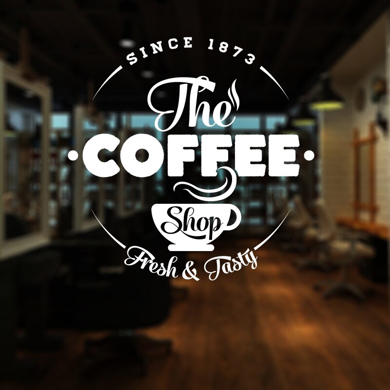 Coffee Shop Sticker Milk tea Decal Cafe Cup Poster Vinyl Art Wall Decor Mural Decoration Break Bread Glass Decals