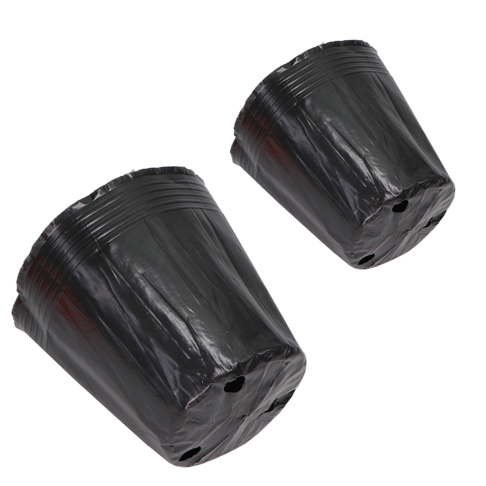 5-100pcs 16 Sizes Disposable Plastic Planting Flower Pot Nutrition Bowl Seedling Cup Black Seedling Box Home Garden Grow Bags