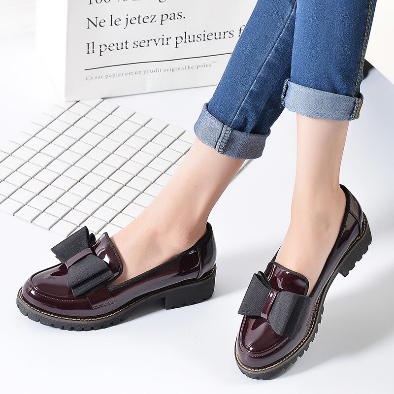 Frauen Oxfords Schuhe Plattform Creepers Student Goth Schule JK Wohnungen Zapatos Mujer Damen Loafers Plus Größe 41 42