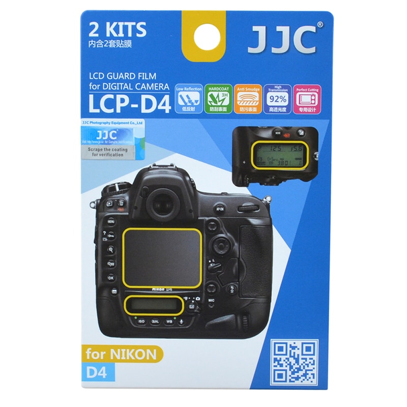 Jjc 2Pcs D4 D4s Lcd Guard Film Screen Protector Camera Display Cover Voor Nikon