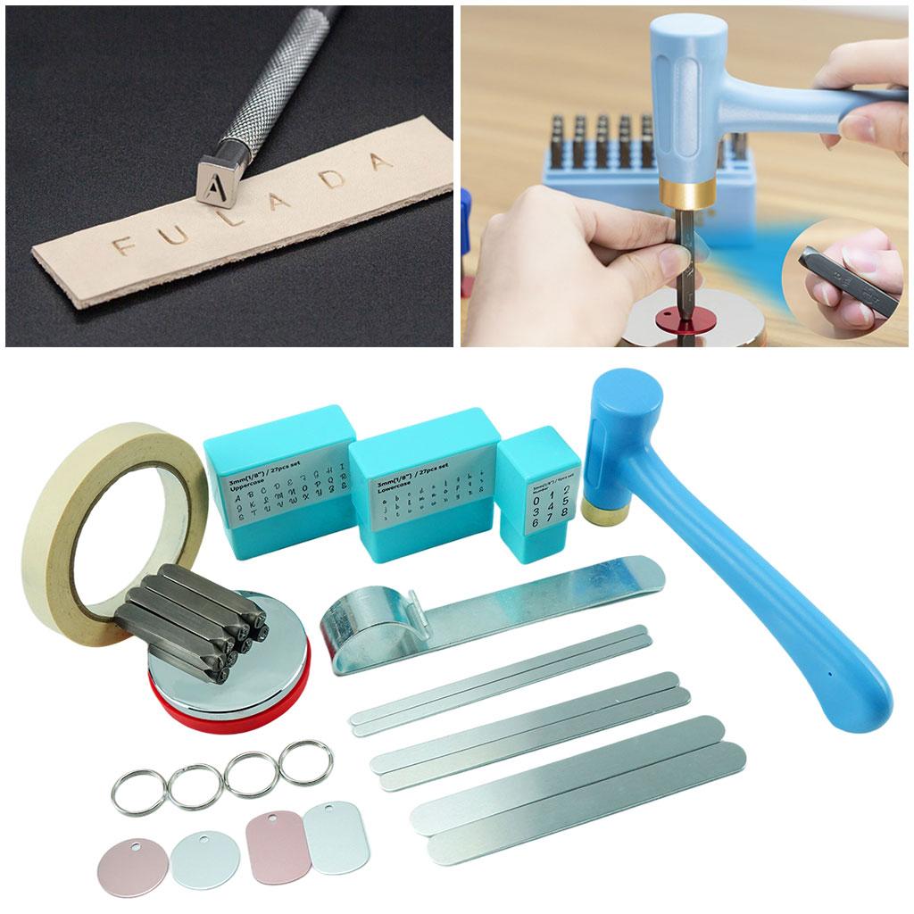 Kit d&#39;estampage en métal pour la fabrication de bijoux, poinçon, matrice de pressage, bloc de banc en acier, artisanat du cuir, outils de poinçonnage