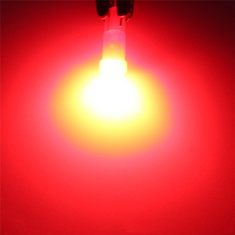 10 stk auto ledet pære  t5 1 smd bil kolbe instrument lys indikator pære auto bil tilbehør interiør lys hette lys plast lampe