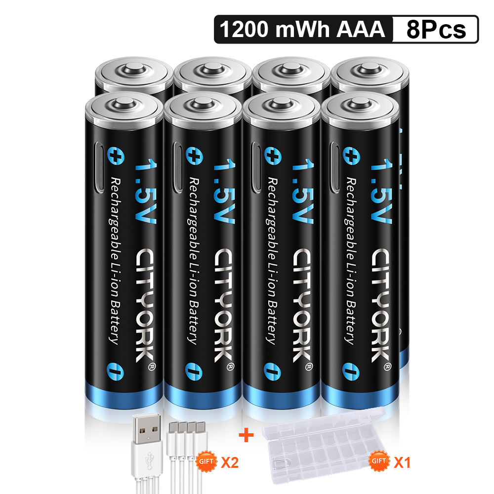 Reale Kapazität 1200mwh 1,5 v usb aaa Lithium-Akku aaa Lithium-Ionen-Akku + USB-Kabel niedrige Selbstentladung aaa Batterie: Rot
