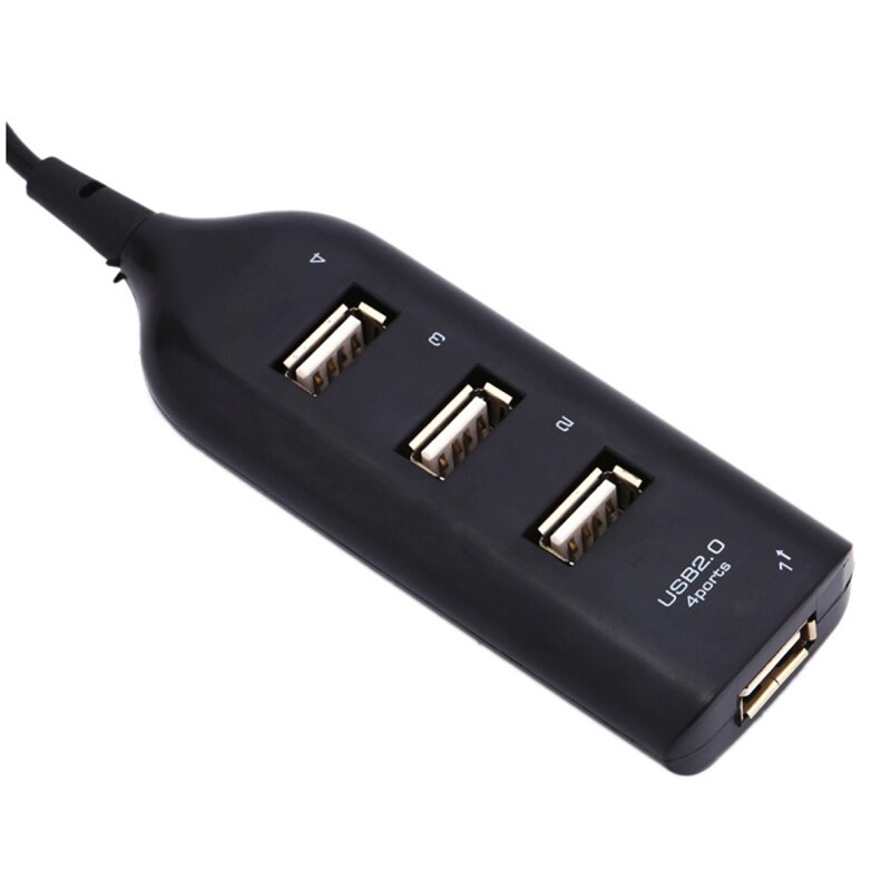 USB Hub 2.0 Multi USB Port High Speed Hab With On/Off Independent Switch USB Splitter 4 / 7 Port Expander Multiple Power Adapt: black 4 ports