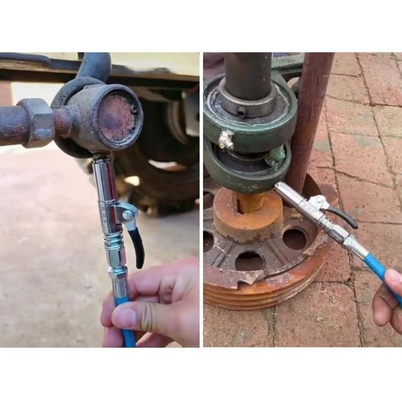 NPTI/8 10000PSI High Pressure Grease Nozzle Grease Coupler Grease Hose Heavy Duty Quick Release Grease Coupler Kit