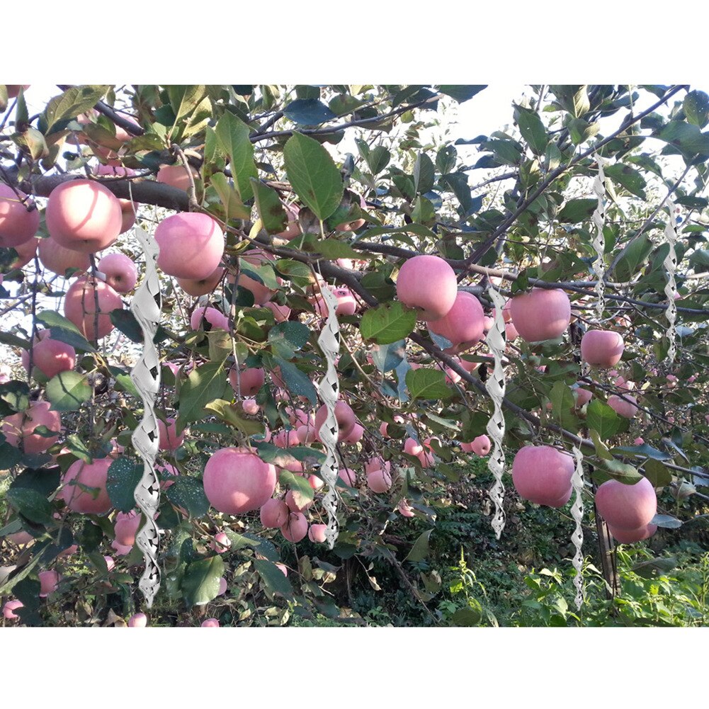 12pcs/set Bird Repellent Rotating Scare Rod Reflective Wind Spiral Deterrent Control Device With Rope Balcony Garden Ornaments