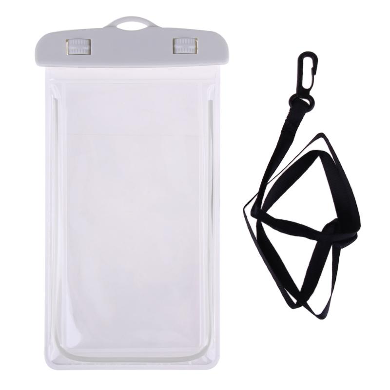 Bolsas de natación bolsa impermeable con bolsa subacuática luminosa funda de teléfono para iphone 6 6s 7 universal todos los modelos 3,5 pulgadas-6 pulgadas: Color blanco