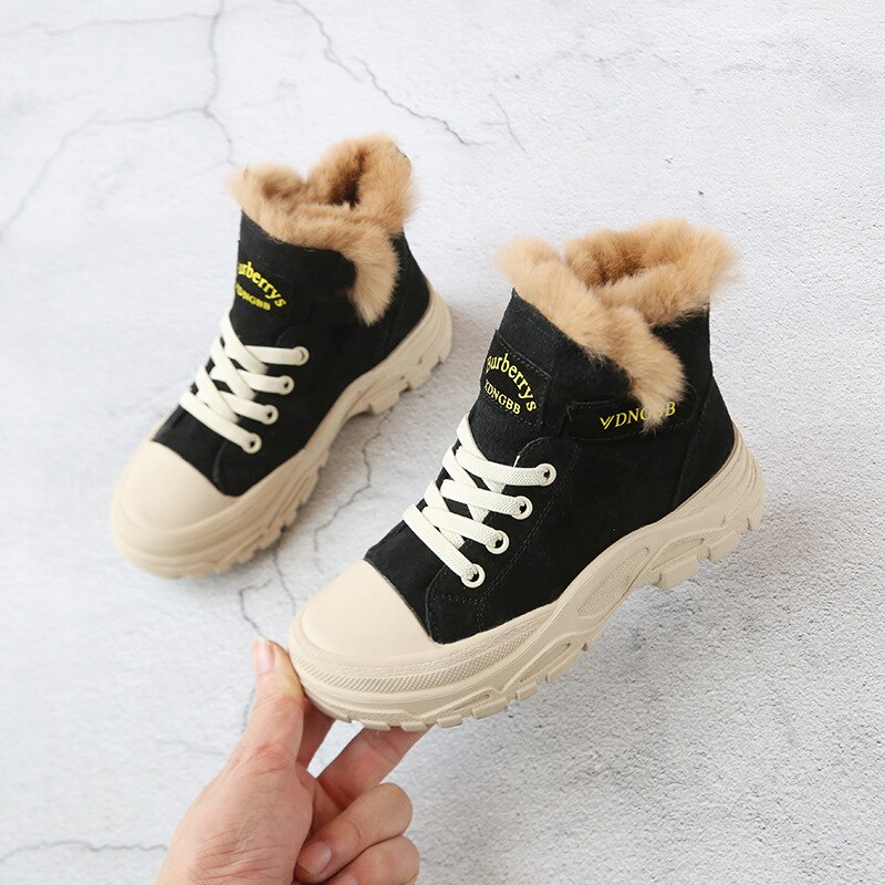 Kinderen schoenen winter lederen jongens en meisjes Martin laarzen non-slip zachte bodem wilde kinderen snowboots