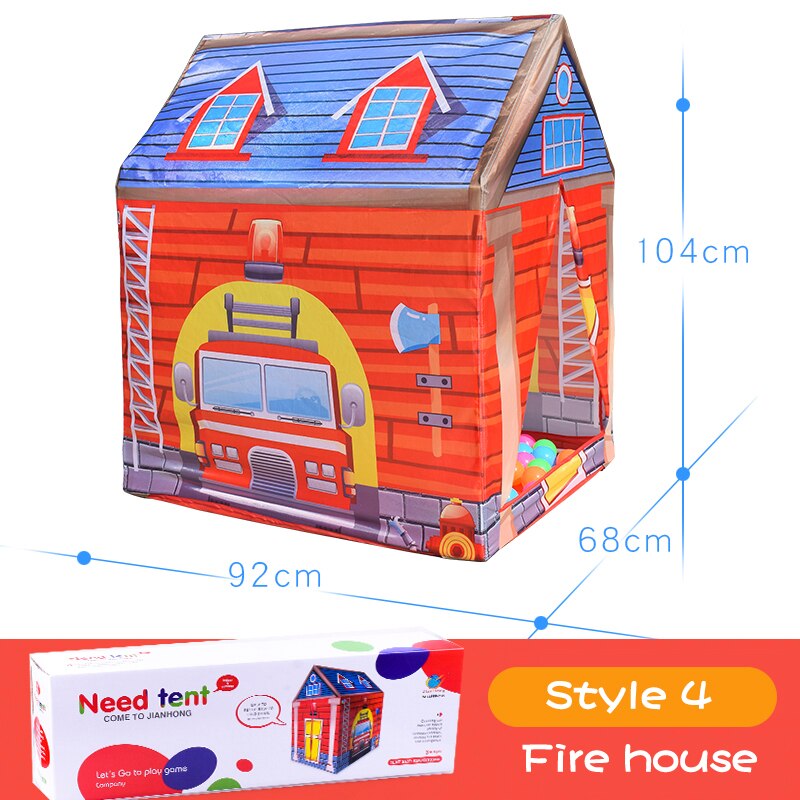 Casa de tienda portátil de dulces de Navidad, habitación pequeña de muñeca de circo, para niños, juguete para interior y exterior, tienda con forma de castillo, decoración: Fire house