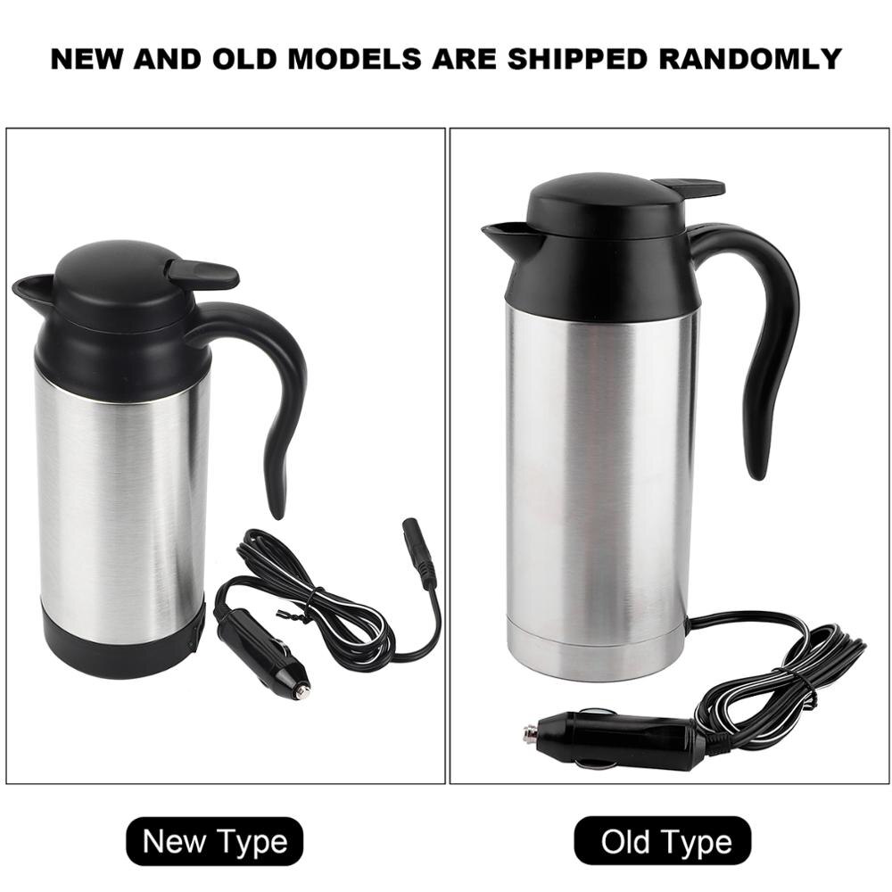 750ML Stainless Steel Car Electric Kettle Coffee Tea Thermos Water Heating Cup 12V Car Water Heater Cigarette Lighter