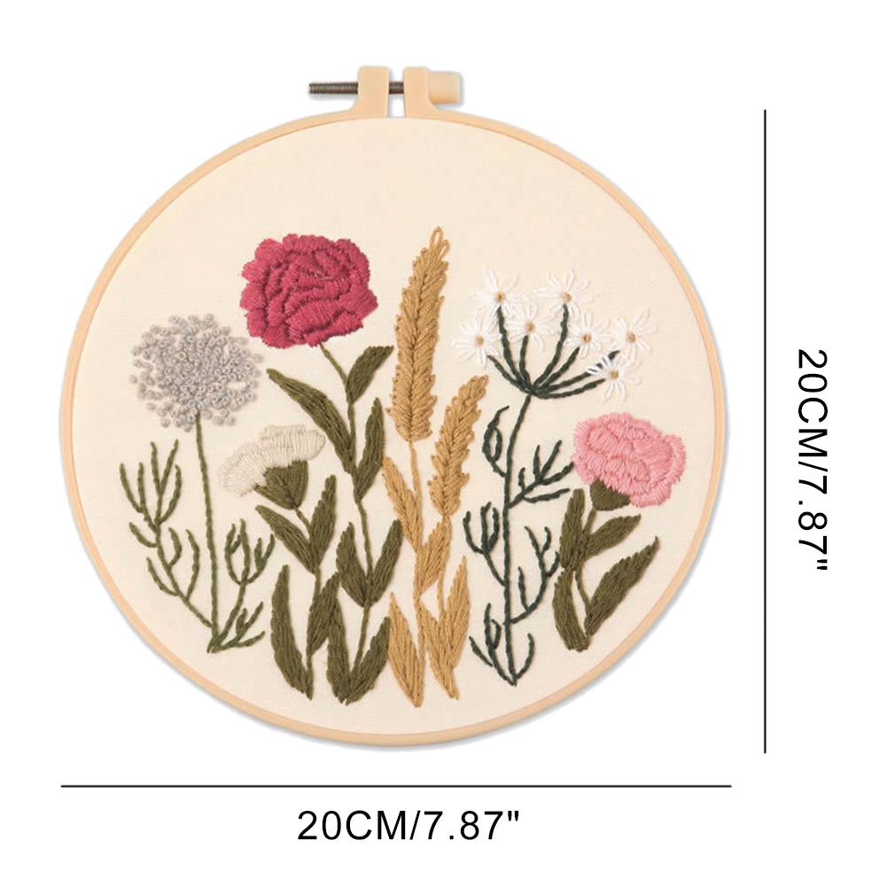 Full Range Of Embroidery Starter Kit With Embroidery Hoop DIY Handmade Instruction Cross Stitch Needlework For Beginners Adults: 63C