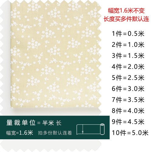 Grønt "fersk floral" Bomullsstoff - 160cm Bredde - 180g/m² - 100% Pustende Bomull: 9
