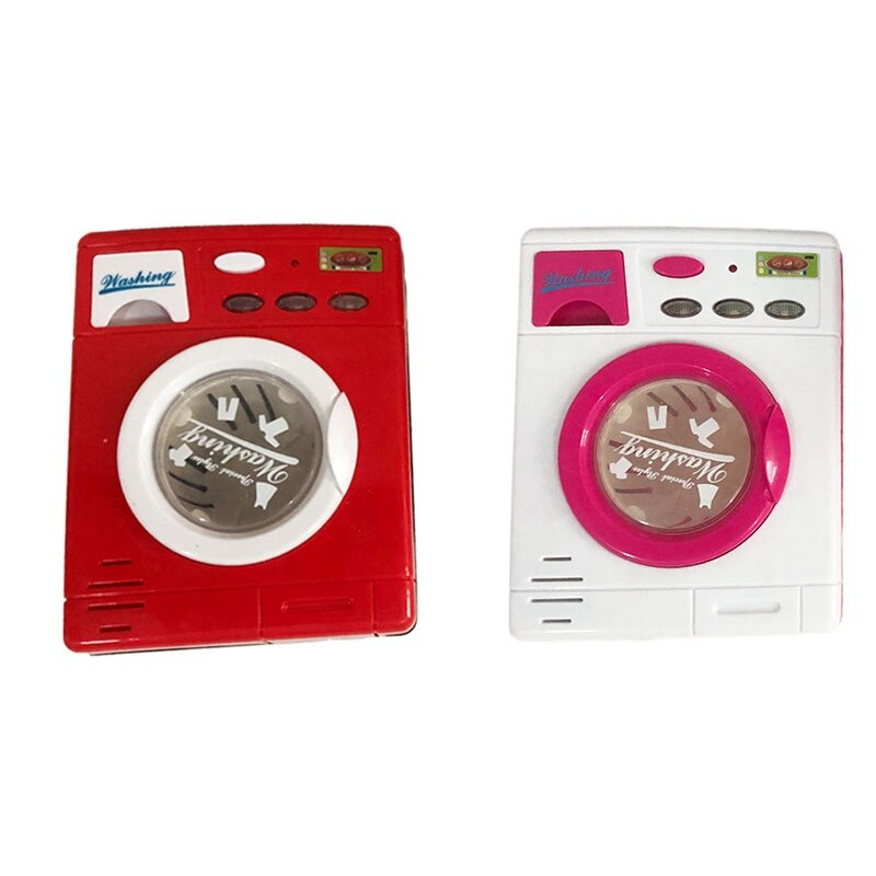Mini Home Toy Washing Machine Light Sound Auto Drain Rotating Drum