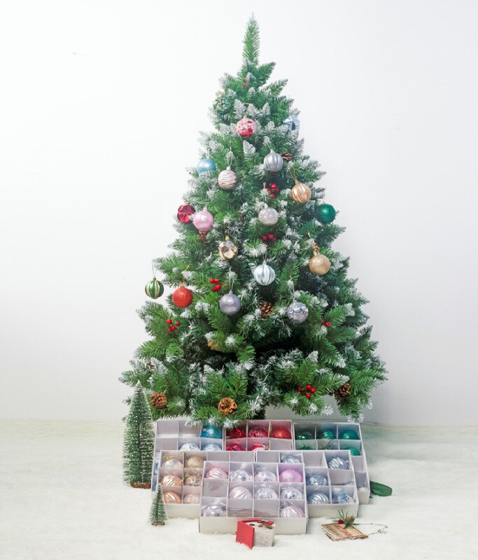 60mm 12 stk / lot julekugle ornamenter til juletræsdekoration hængende julekugle kugler vedhæng til xmas hjemmefest