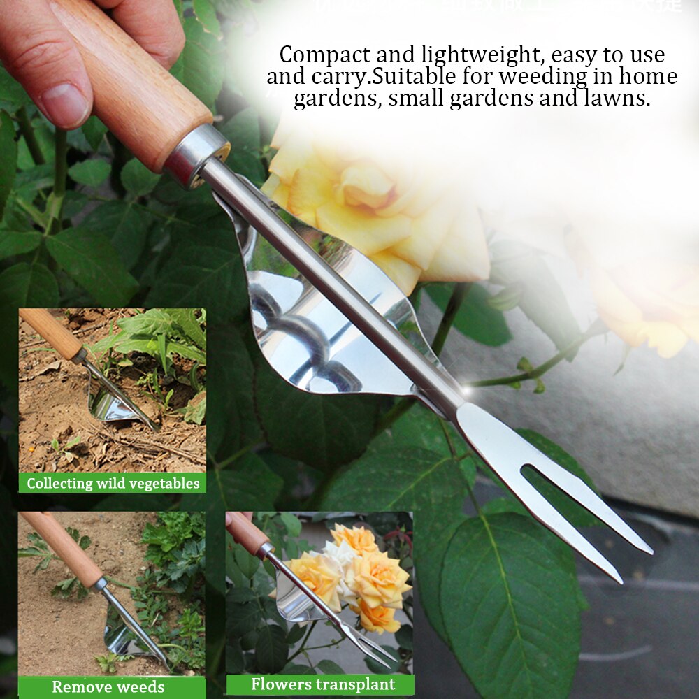 Manual Digging Puller Weeding Tool Durable Seedling Transplanter Hand Easy To Use Weeder Fork Garden Shovel Home Stainless Steel
