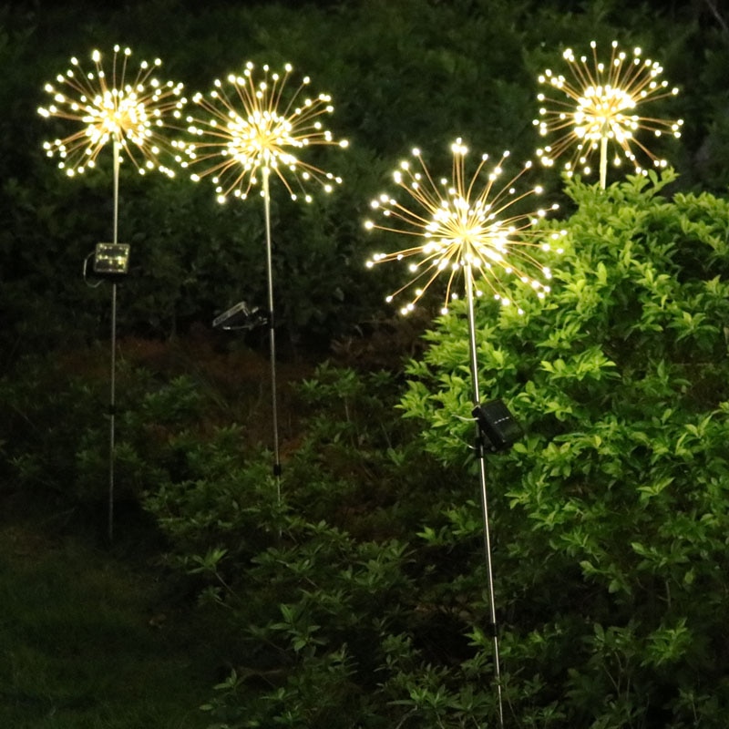 Utomhus solar trädgård dekorativa lampor 120 led 60 koppartråd landskap ljus för gångväg uteplats gräsmatta bakgård party dekoration