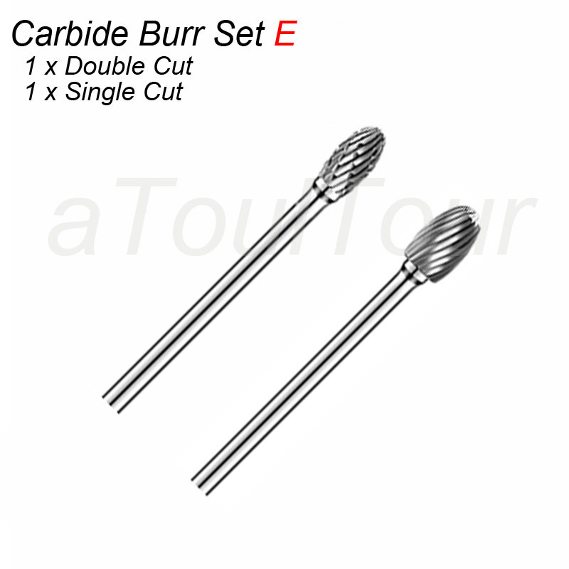 3mm Shank Cutter Tungsten Carbide Milling Cutter Bit Rotary Tool Burr Double Single Cut for Metal Wood Plastic Stone Grinding: Milling Bit Cutter E