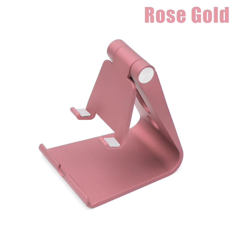 Universal Rabbit Ears Phone Holder Adjustable Aluminum Alloy Tablet Stand Telescopic Desktop Rack Mobile Phone Accessories: nomal-rose gold