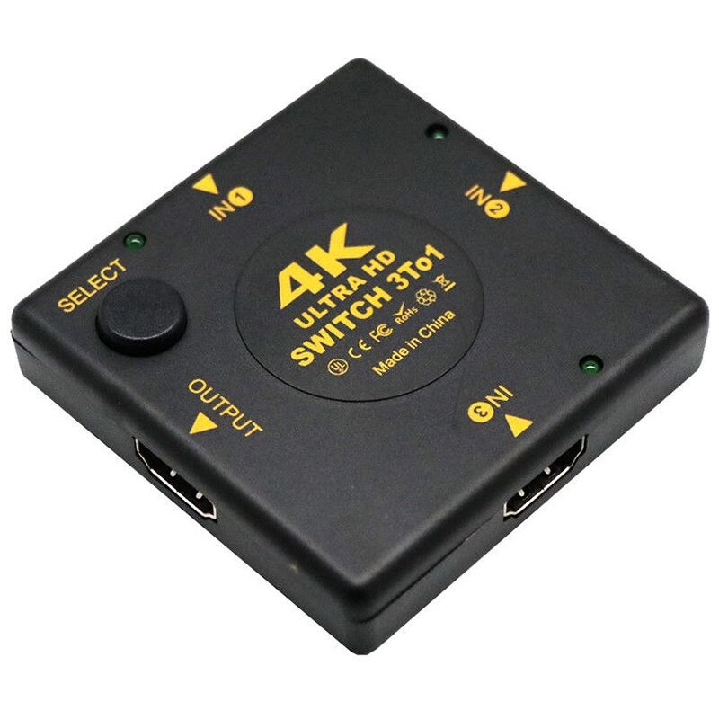 4K HDMI Switch Box Selector 3 In 1 Out kvm o Extractor Hub Splitter Switcher