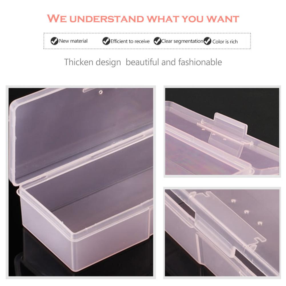 Rectangle Nail Jewelry Storage Box Excellent PVC Plastics Prolonged Durable Transparent Manicure Container Nail Art Tools