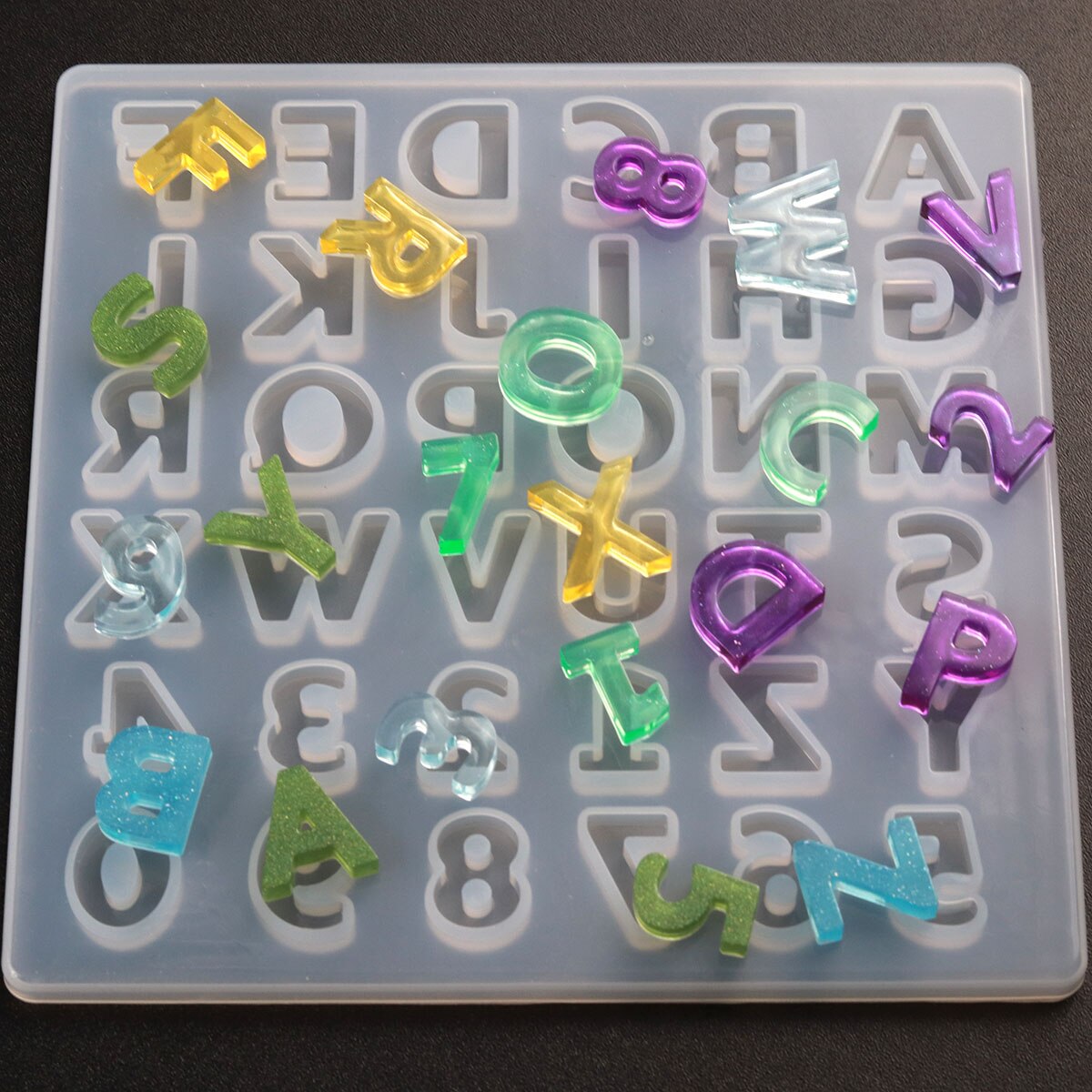 Uppercase Letter A-Z Silicone Mold Capital Letter for DIY UV Resin Alphabet Keychain Mold Epoxy Resin Art Supplies