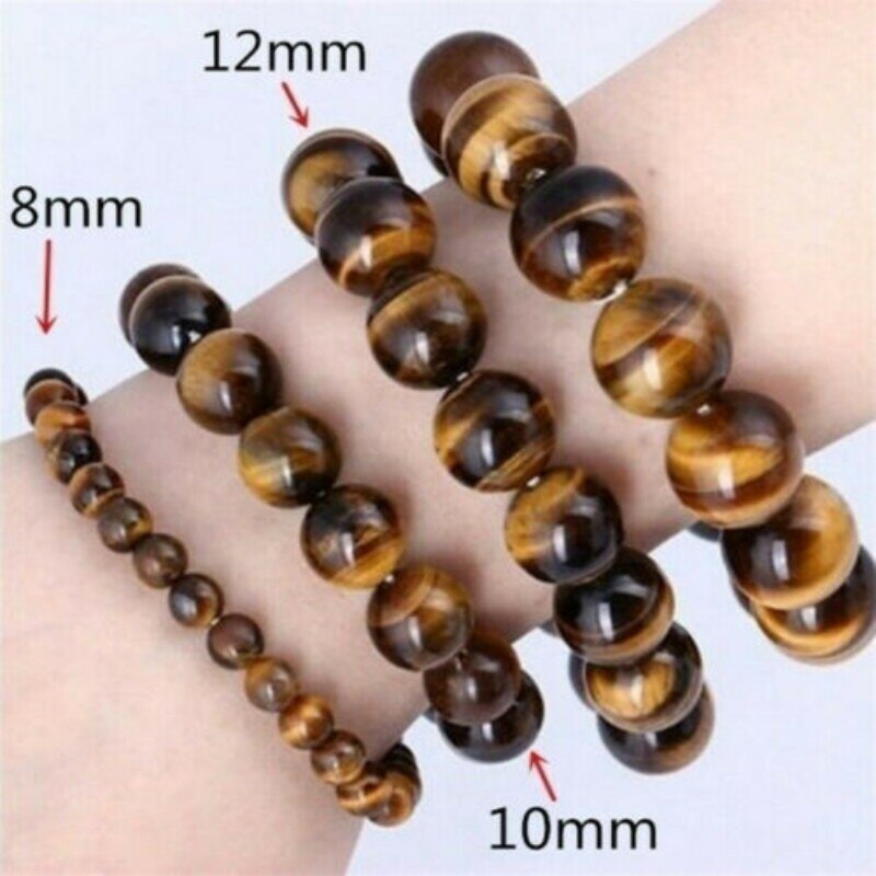 6/8/10/12Mm Natuurlijke Tiger Eye Crysta Kralen Stone Armbanden Voor Mannen Vrouwen Natuurlijke Kraal armband Boeddha Ketting Armbanden Unisex