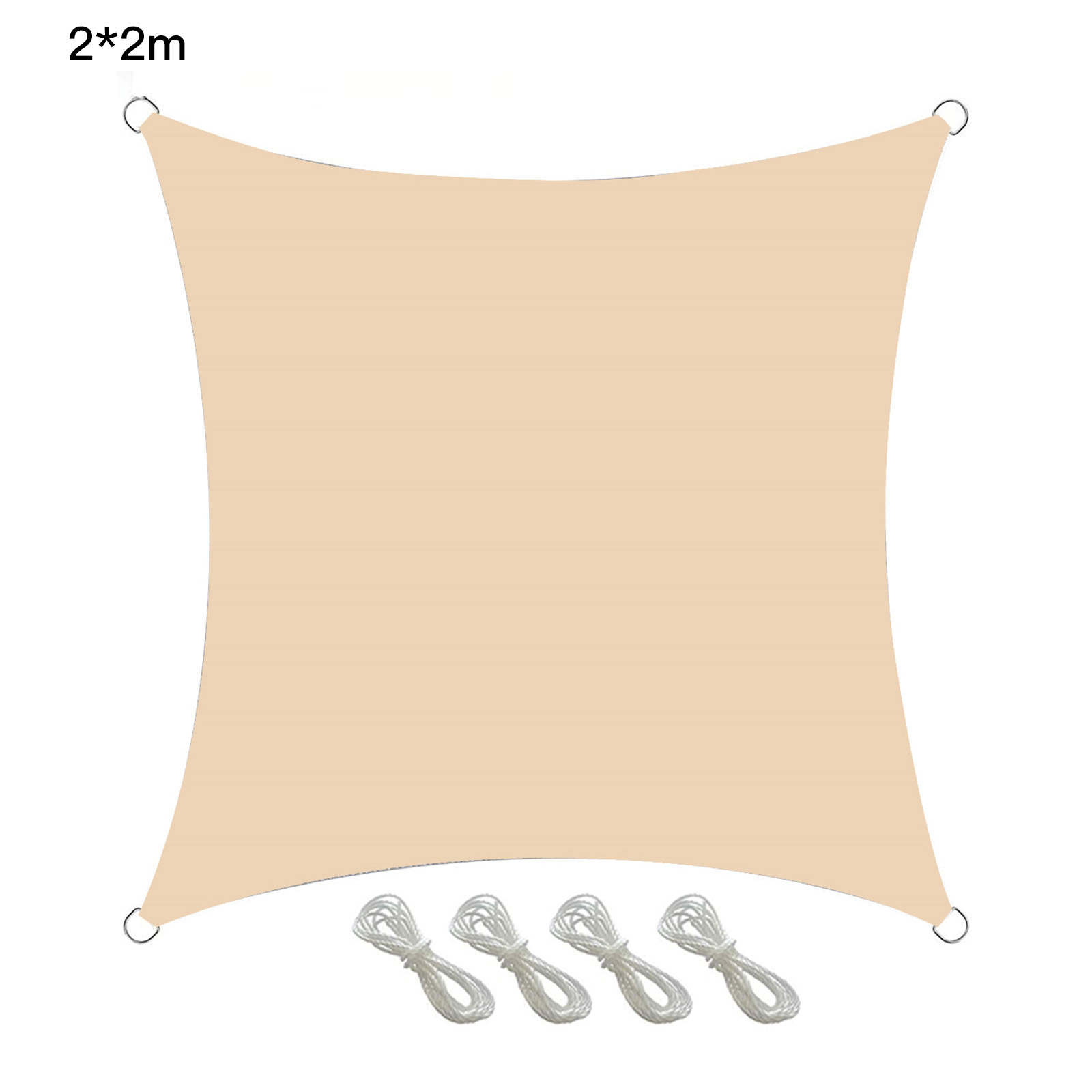 Shade Sail Rainproof Cloth Canopy Set 2*2 M Printing Protection Outdoor 2m*4 Rope Square With Hardware Kit Courtyard Awning: Yellow 2 x 2m