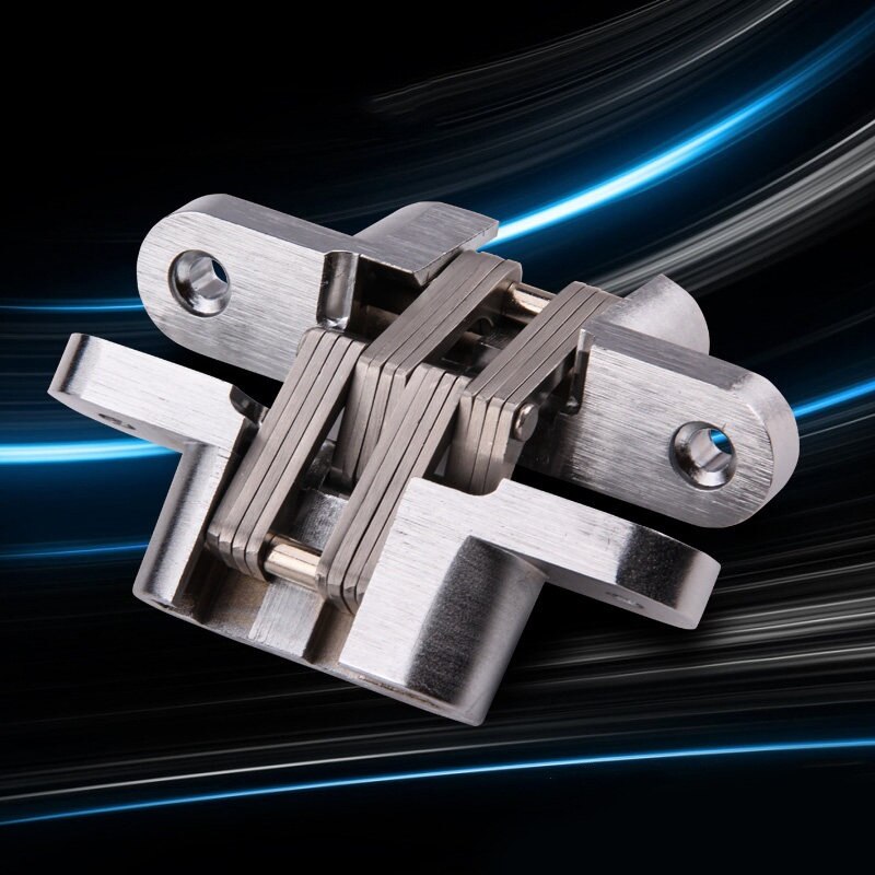 2PCS 304 Stainless Steel Hidden Hinges Seven Size Invisible Concealed Folding Door Hinge For Kitchen Furniture Hardware