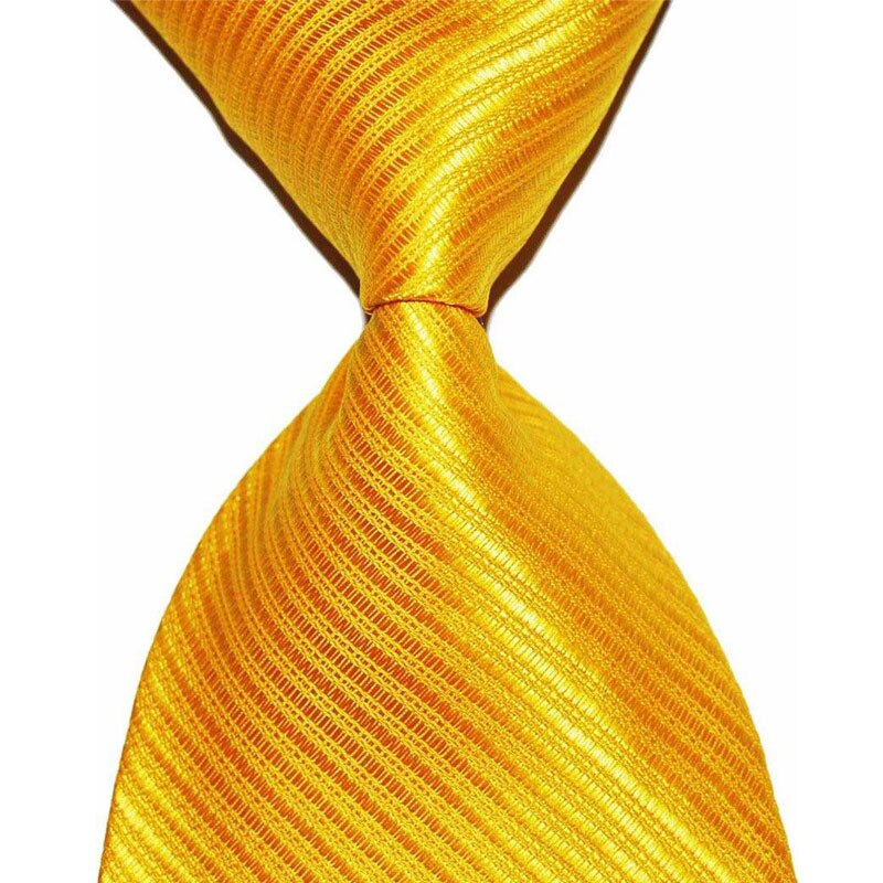 Couleur unie rayé cravate pour hommes cravate soie 10cm largeur Jacquard tissé vêtements de cérémonie affaires de mariage fête de noël: Jaune