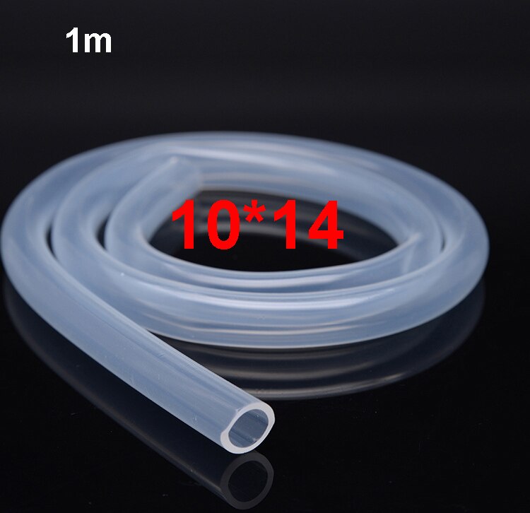 Mangueira resistente de alta temperatura 4/6/8/10/12mm id * od 1m tubo de silicone transparente silicone borracha unscented produto comestível: 10x14