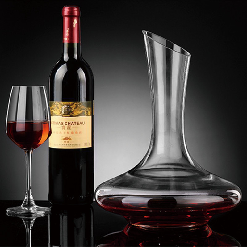 1000ML Superior Flat Base Red Wine Decanter Handmade Crystal Wine Pourer Premium Water Carafe Thickened Wall