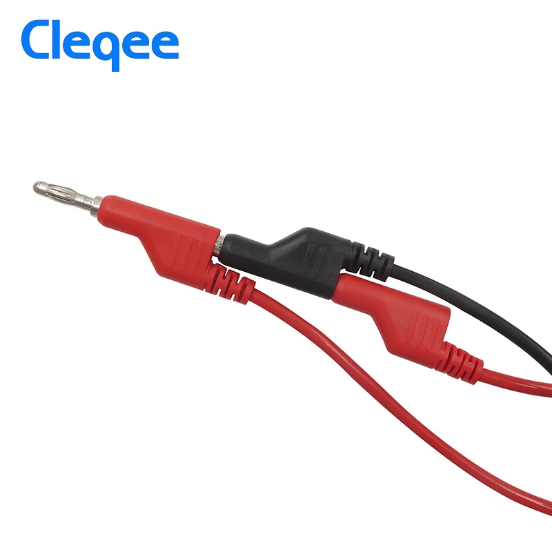 Cleqee P1036 5PCS 1M Stackable 4mm Banana Plug Male Jack to Banana Plug Multimeter Test Cable 1000V/15A 5 Colors