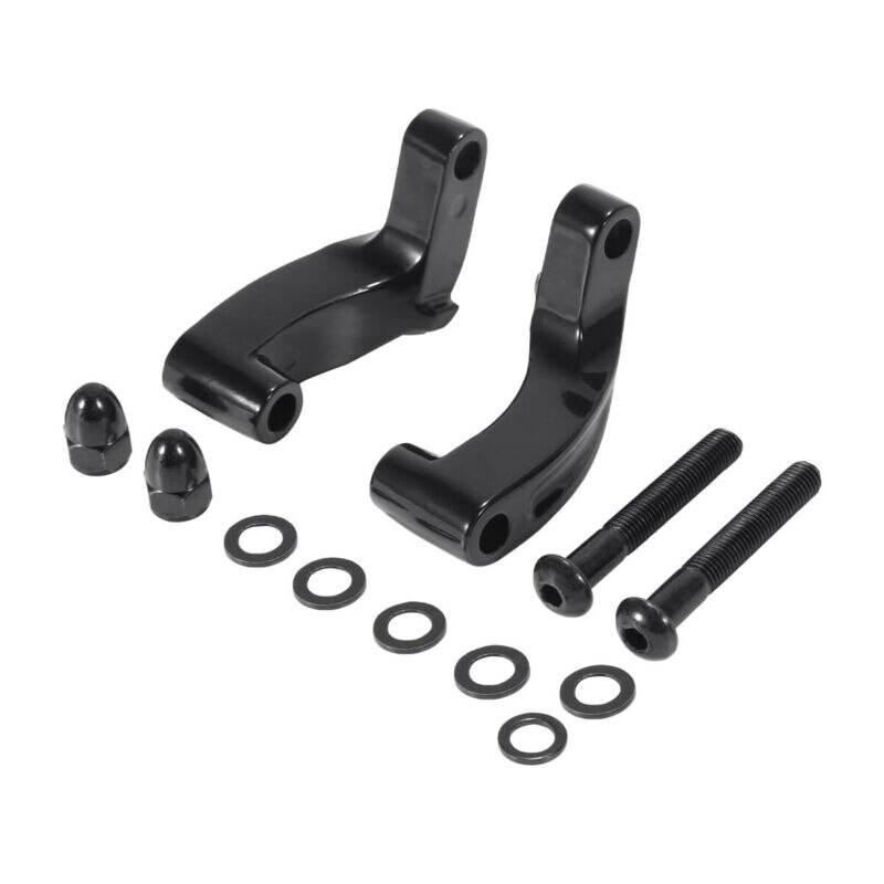 Motorsykkel speilfeste adapter for harley softail dyna wide super street bob fat bob low rider fat boy flstf blackline 08-14: Svart