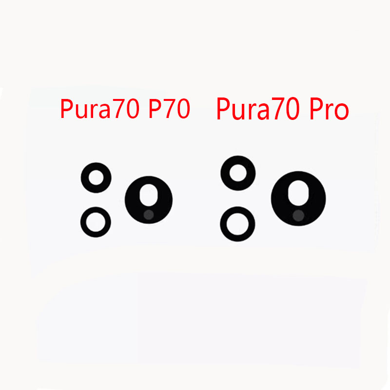 3pcs/1set For Huawei Pura P70 / P70 Pro Pura P70Pro+ Back Rear Camera Lens Glass Cover With Adhesive Sticker Repair Parts