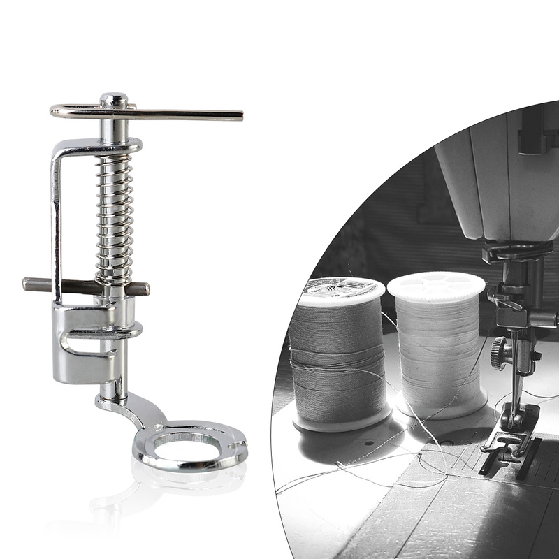 Pieds de pied pressoir en métal | Portable, Free Motion, pour Machines à coudre domestiques (argent)