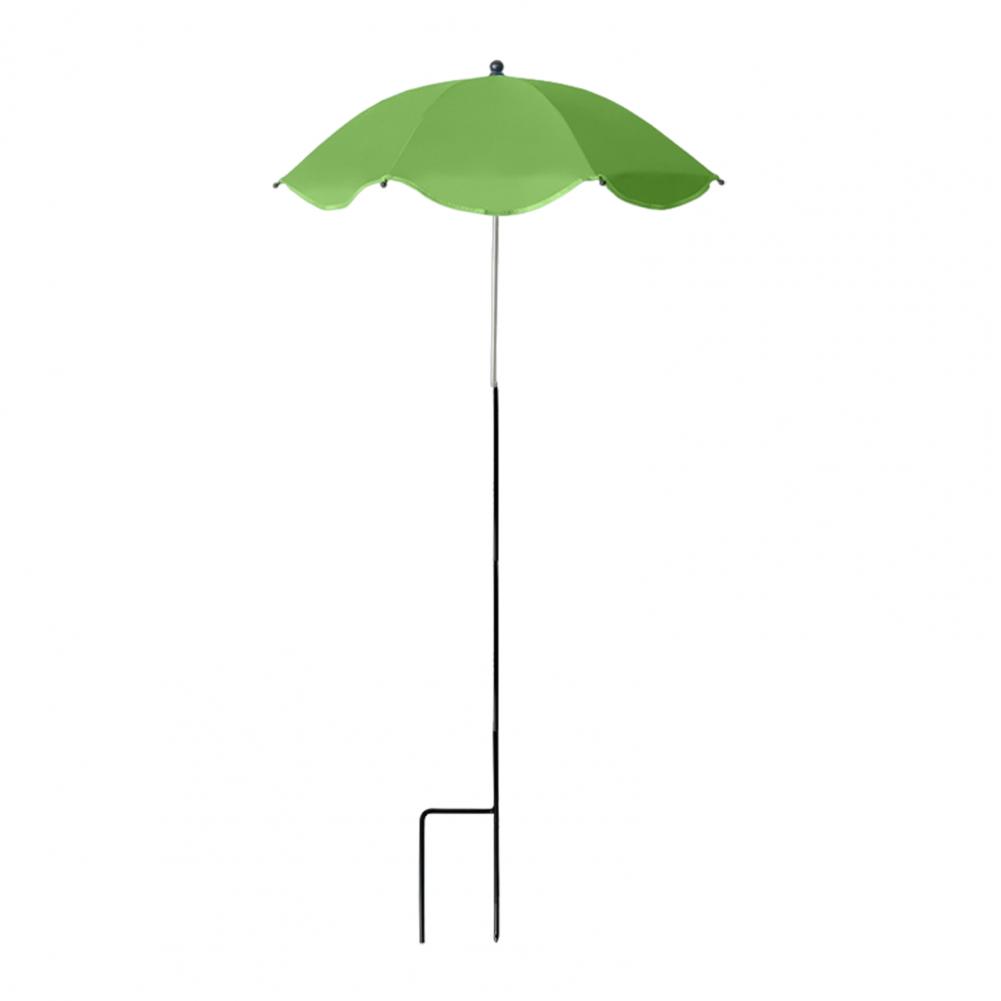 Højdejusterbar planteparasol med pæl, haveskygge, beskytter planter mod solen til potteplanter, blomsterbede til udendørs planter: Grøn