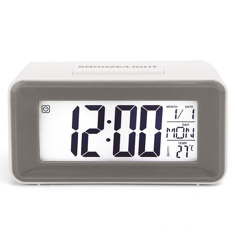 Mini väckarklocka, elektronisk stor lcd-skärm digitala väckarklockor med snooze backligh