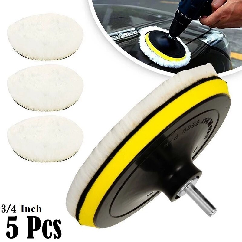 5 Pcs Universele Polijstmachine Buffer Kit 3 Inch 4 Inch Zachte Wol Bonnet Pad Auto Polijstmachine Auto Lichaam Polijsten Schijven accessoires Goederen