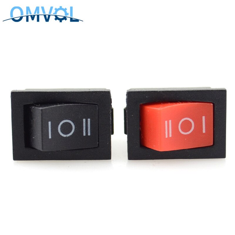 5PCS 3-position rocker switch 3 pins on off on snap switch