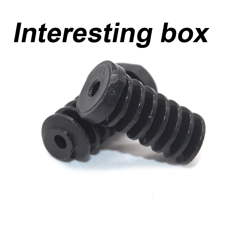 10pcs 0.6m black worm gear 2mm hole plastic reducer worm turbine small module plastic