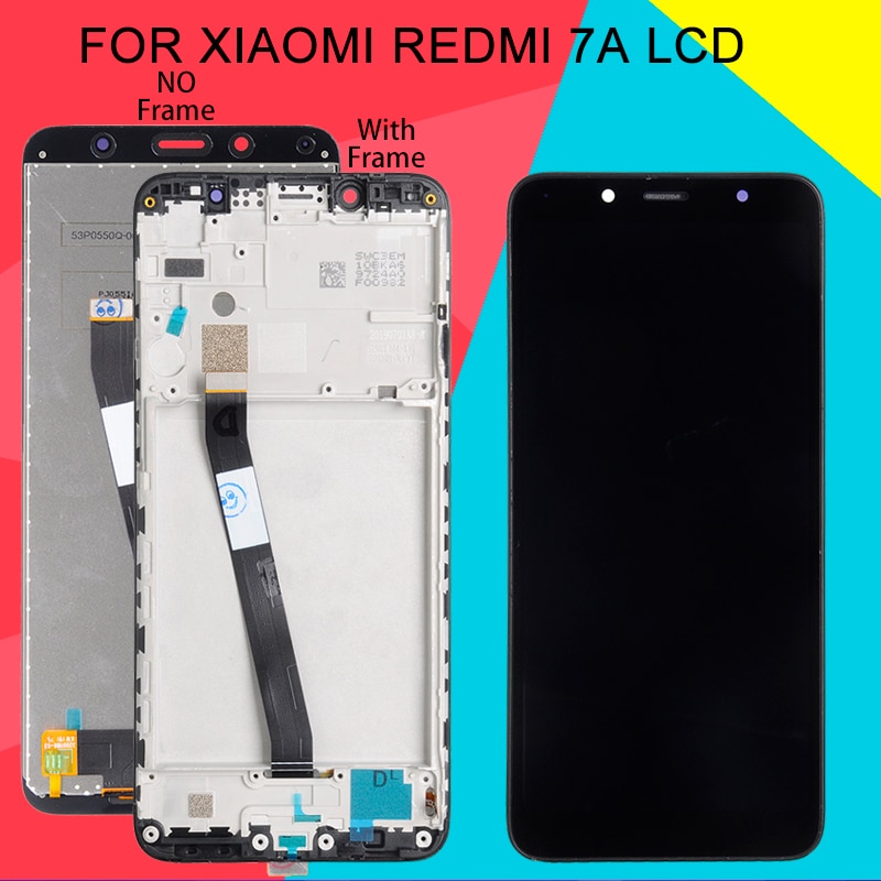 Dinamico 5,45 pulgadas LCD para Xiaomi Redmi 7A pantalla con Panel táctil de vidrio digitalizador Asamblea reemplazo 7A LCD con marco