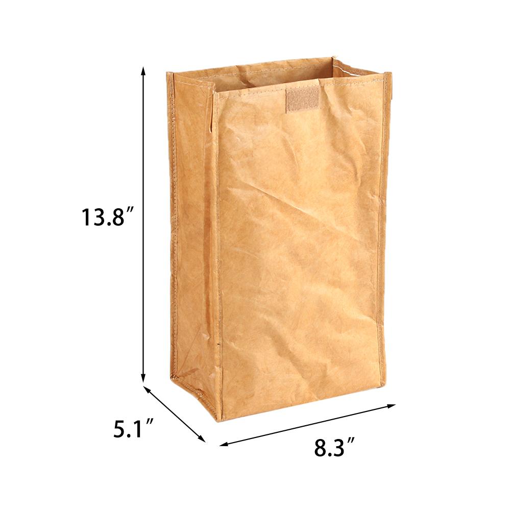 Brown Paper Lunch Bag Reusable Box Sack Durable Insulated Thermal Paper Bag Snack Cooler Picnic Container: B