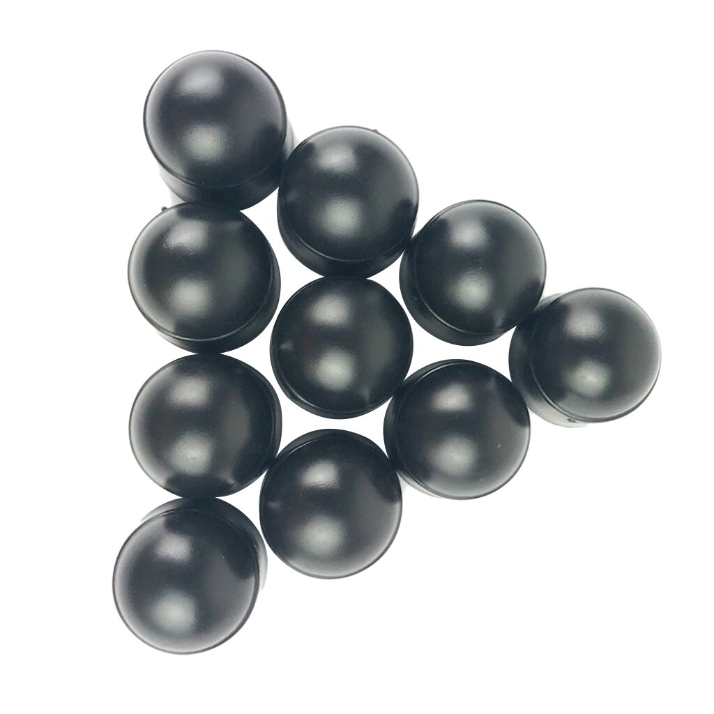 Set of 10 18mm Car Wheel Lug Nut Hexagonal Bolt Cover Cap Protector Black M6