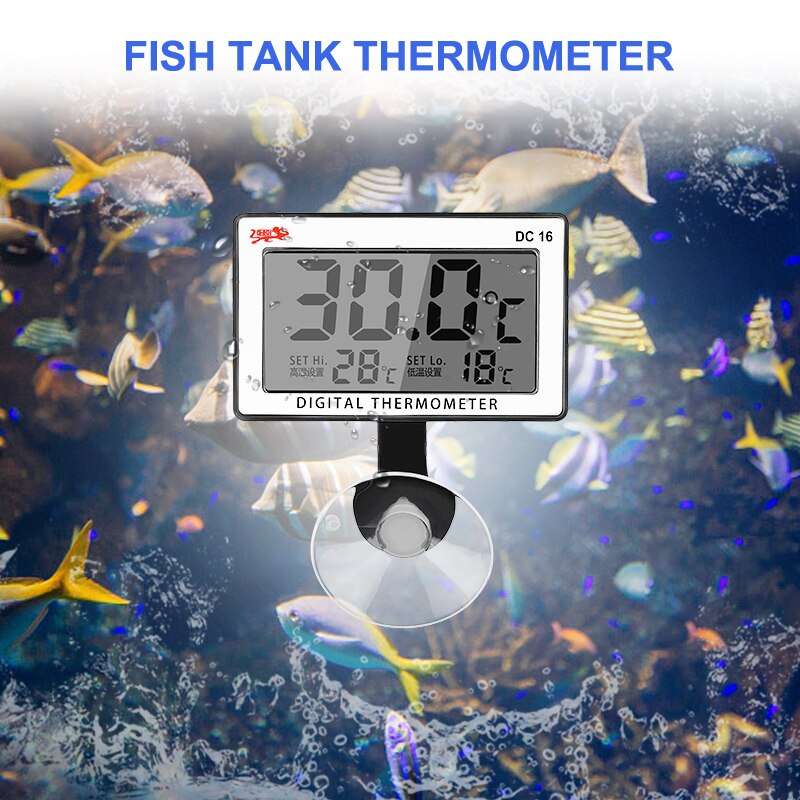 1pcs Mini Digital Submersible Fish Tank Aquarium LCD Display Thermometer Aquatic Biological Control Temperature Meter Waterproof