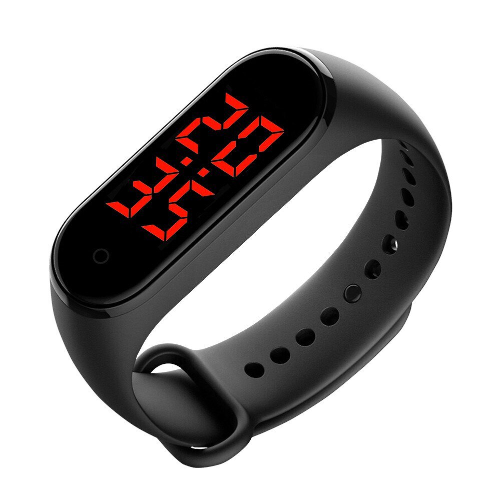 Smart Waterproof Watch With Body Temperature Measurement Display Wrist Watch Unisex H7JP: Black