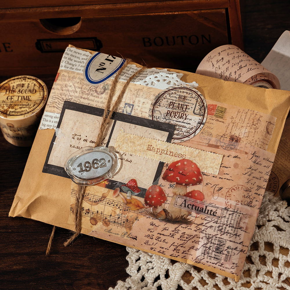 Cintas decorativas Washi con letras Vintage de 2m, 35cm de longitud de ciclo, decoración para álbum de recortes, etiqueta para diario basura, papelería, pegatinas artesanales